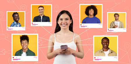 Connecting with friends through social media in a vibrant digital landscape