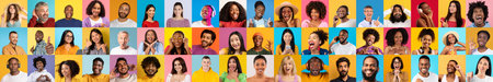 A joyful mix of faces displaying diverse lifestyles and expressions