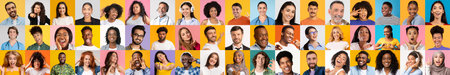 Diverse portraits of smiling individuals celebrating diverse lifestyles