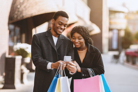 Payment for purchases, get discount and return money for shoppingの写真素材