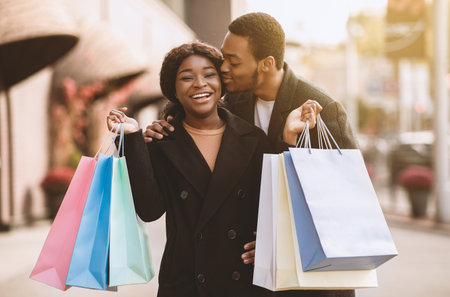 Love and shopping together during big sale at Black Friday in novemberの写真素材
