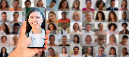 Face recognition technology used for identification on modern smartphones