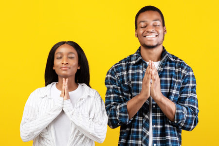 Pray, ask for fulfillment of desire and badly want somethingの写真素材