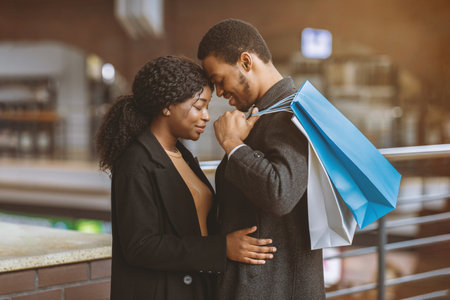 Romance for two and date during seasonal sales and Black Fridayの写真素材