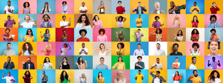 Portraits highlighting multiracial people and their lifestylesの写真素材