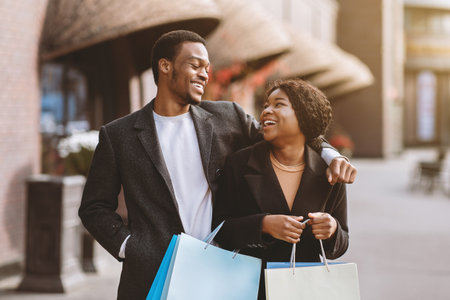 Free time together and date during seasonal sale and Black Fridayの写真素材