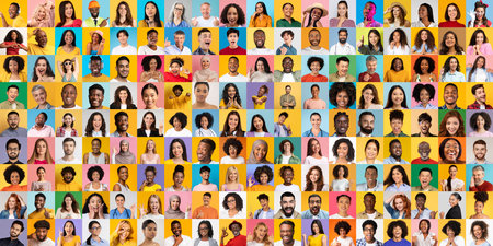 Diverse portraits capturing the essence of multiethnic lifestylesの写真素材