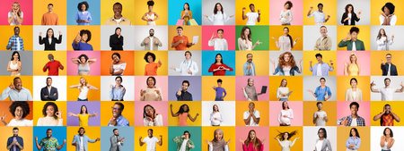 Diverse group of people showcasing individuality in vibrant collage collection