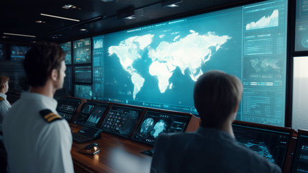 Advanced navigation system for cargo transport with autopilot technology Generative AIの素材