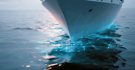 Advanced navigation technology enhances cargo transport efficiency at sea Generative AIの素材