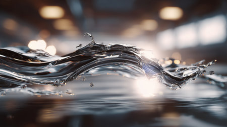 Liquid metal transformation showcasing shape memory alloy in dynamic flow Generative AIの素材