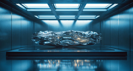 Liquid metal sculpture showcases smart materials and shape memory with generative AIの素材