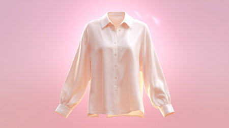Delicate fabric drapery showcases textured shirt against a soft background glow Generative AIの素材