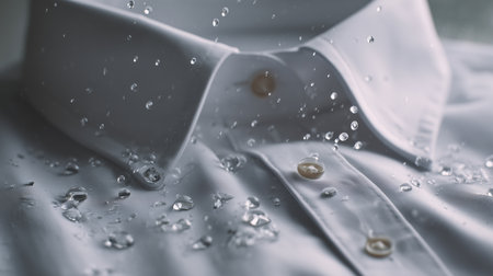 Water-repellent fabric demonstrating cleanliness and safety during textile testing Generative AIの素材