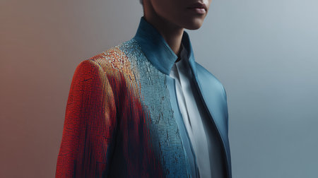 Innovative fabric showcasing vibrant color transitions and modern design concepts Generative AIの素材