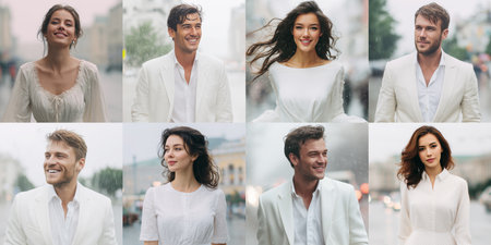 Celebration of cleanliness and safety through modern textile in the rain Generative AIの素材