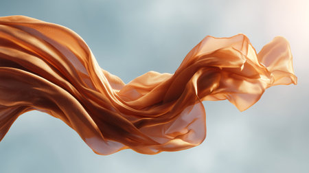 Flowing fabric drapery against a textured background under soft lighting Generative AIの素材