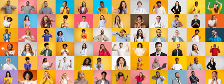 Diverse collection of people showcasing various expressions and lifestyles