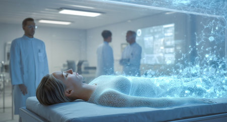 Rejuvenation process with metal and youth enhancing blood cells in laboratory Generative AIの素材
