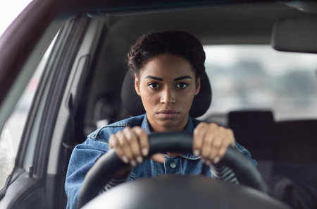 Facial expression, negativity, stress and traffic jamsの写真素材