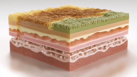 Layers of various biocement materials display unique textures for eco-friendly building projectsの素材