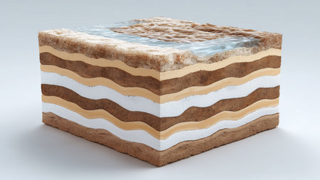 Unique biocement layers showcase natural materials suitable for innovative building methodsの素材