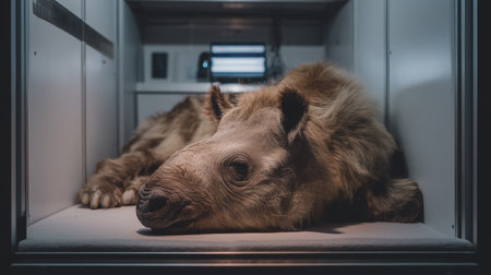 A lab researches resurrecting extinct species like mammoths and saber-toothed tigersの素材