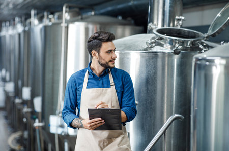 Production of beer, beverage industry and modern businessの写真素材