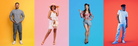 Diverse collection of individuals showcasing vibrant lifestyle choicesの写真素材