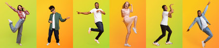 Diverse group of happy individuals enjoying a vibrant lifestyle collection