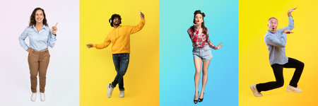 Diverse group of people showcasing lifestyle and personality in vibrant settings