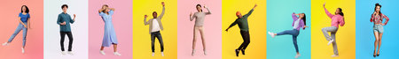 Diverse people celebrating joy in a vibrant outdoor lifestyle collage