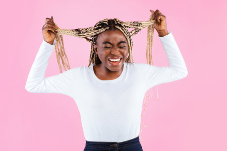 Portrait of angry emotional black woman screaming