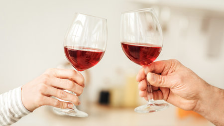 Romantic couple enjoying dinner at home, love, relationship and love concept