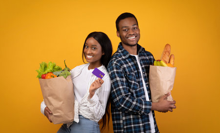 Healthy eating, modern lifestyle and grocery shoppingの写真素材
