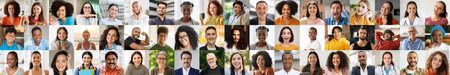 Happy and diverse faces celebrating multiethnic lifestyles together