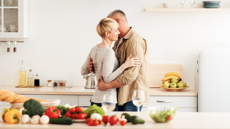 Fun, celebrate anniversary, date and enjoy romance togetherの写真素材