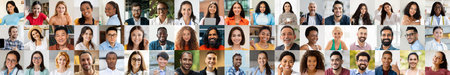 Diverse collection of happy faces showcasing multiethnic lifestyle