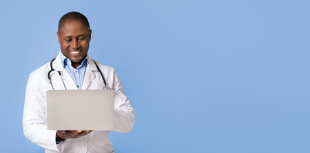 Modern health protection, remote consultation with specialist during covid-19 pandemicの写真素材