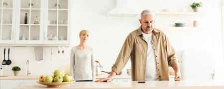 Problems at home, aggression and domestic violenceの写真素材