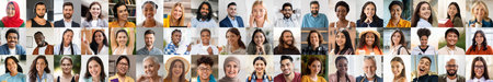 Diverse group of happy people showcasing unity and joy in a vibrant collage
