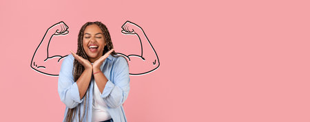 Empowering collage showcasing strength and spirit with joyous expression