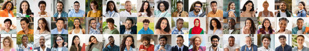 Diverse and happy faces in a vibrant collage showcasing multiethnic lifestyles