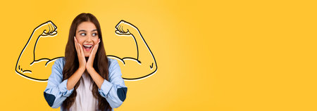 Strong spirit shines bright in vibrant collage of strength and positivity