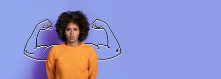 Celebrating strength and empowerment with a vibrant collage backdrop