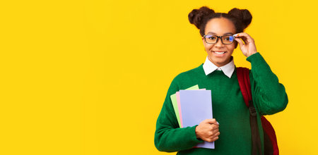 Portrait of happy afro teenager smiling at camera