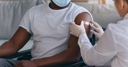 Vaccination and modern immunization campaign, caring for health of disabled at home