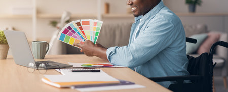 Planning design designer offers client to choose color remotely