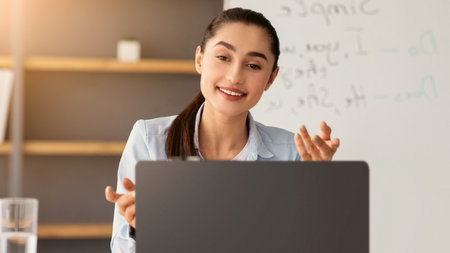 Online lesson and education, new normal, covid-19, zoom lecture and social distance