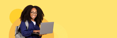 Student using laptop for study in new normal educational environment